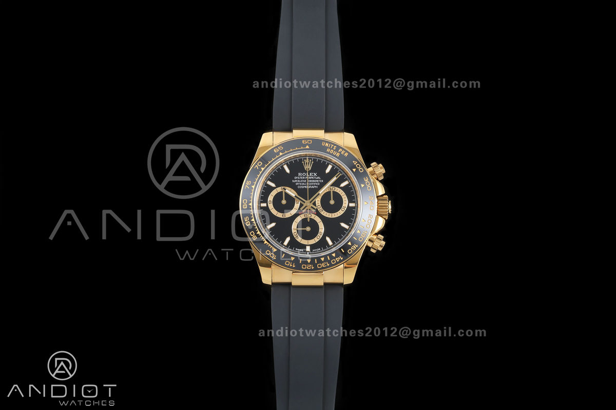 Daytona 126518 QF 1:1 Best Edition Black Dial on Oysterflex Strap JH4131 V18 Weighted (Free Sprung)